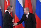 22 ноября 2013. Президент России Владимир Путин (справа) и премьер-министр Турции Реджеп Тайип Эрдоган во время церемонии подписания совместных документов в Стрельне. Место: Россия, Ленинградская область, Стрельна. Автор: Алексей Никольский/РИА Новости. Рабочая поездка В.Путина в Северо-Западный федеральный округ