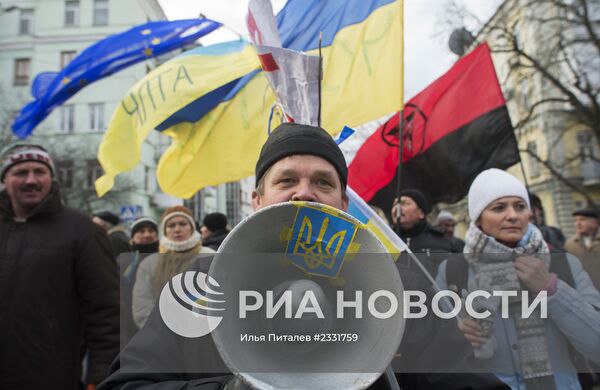 Акции протеста сторонников евроинтеграции Украины