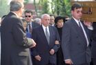 Михаил Горбачев с дочерью на похоронах Раисы Максимовны