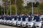 Церемония передачи 70 служебных автомобилей УВД ЮАО г. Москвы