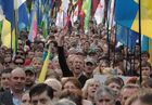 Жители Киева принимают участие в акция протеста по случаю годовщины ратификации Харьковского договора о базировании российских войск на территории Украины до 2042 года. Место: Украина, Киев. Автор: Григорий Василенко. Акция протеста в Киеве
