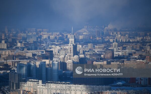 Вид на жилой комплекс "Триумф Палас" "Москва-Сити"