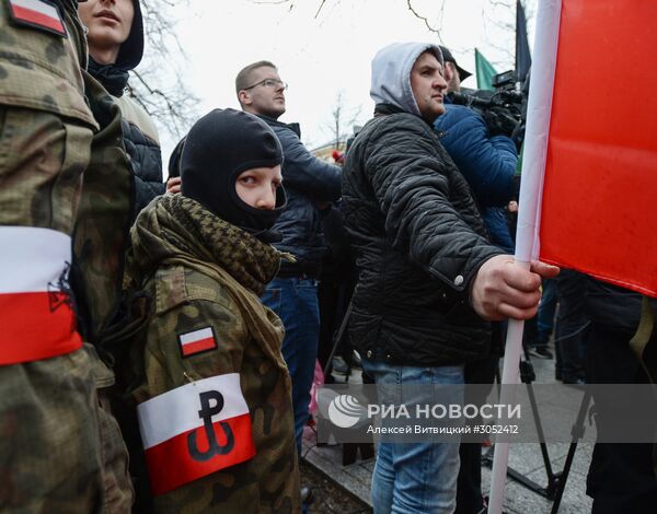 Митинг в Варшаве против возросшего числа украинских мигрантов
