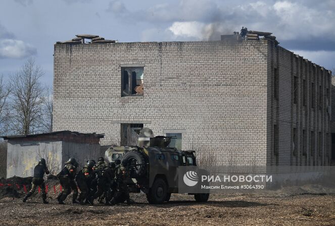 Военнослужащие Белоруссии и России проводят спецоперацию во время активной фазы российско-белорусских учений тактических групп ВДВ. Место: Белоруссия, Витебск. Автор: Максим Блинов/РИА Новости. Международные тактические учения ВДВ в Витебске