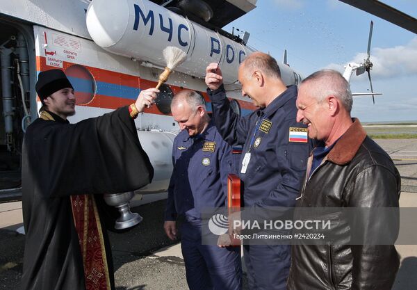 Освящение крымской земли с вертолета МЧС