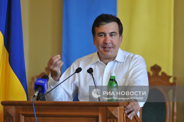 Экс-президент Грузии М.Саакашвили посетил Львов