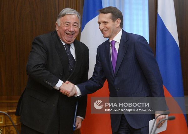 Встреча председателя ГД РФ С.Нарышкина с председателем Сената Франции Ж.Ларше