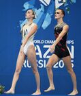Дарина Валитова и Александр Мальцев (Россия) выступают с произвольной программой в предварительном раунде соревнований по синхронному плаванию среди смешанных дуэтов на XVI чемпионате мира по водным видам спорта в Казани. Место: Республика Татарстан, Казань. Автор: Александр Вильф. Чемпионат мира FINA 2015. Синхронное плавание. Смешанные дуэты. Произвольная программа. Предварительный раунд