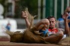 Спортсмен Сергей Полянский на соревнованиях по прыжкам в длину среди мужчин во время Всероссийских соревнований "Звезды 2016" на стадионе имени братьев Знаменских в Москве. Место: Москва. Автор: Владимир Астапкович. Легкая атлетика. Всероссийские соревнования "Звезды 2016"