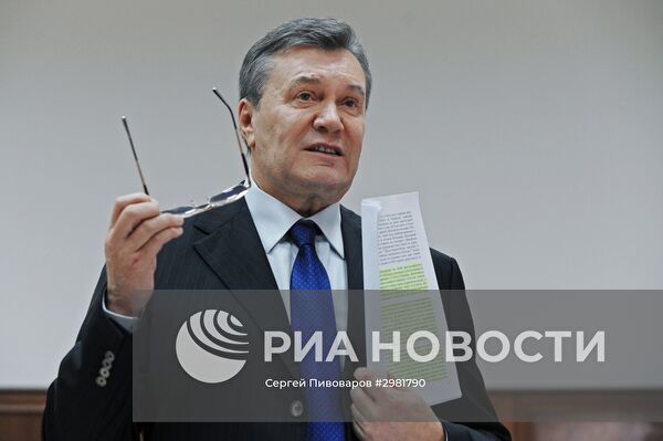 Допрос В. Януковича в режиме видеоконференции в качестве свидетеля по делу о беспорядках в Киеве в феврале 2014 года