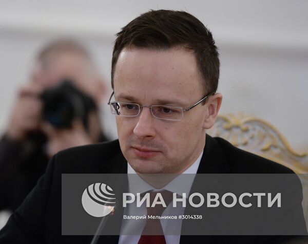 Встреча глав МИД РФ и Венгрии С. Лаврова и П. Сиярто