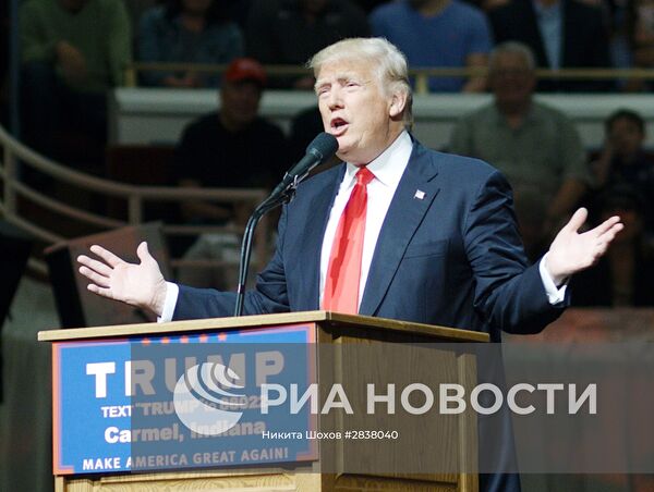Кандидат в президенты США от Республиканской партии Дональд Трамп в штате Индиана