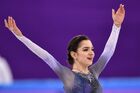 Евгения Медведева (Россия) выступает в короткой программе женского одиночного катания командных соревнований по фигурному катанию на XXIII зимних Олимпийских играх в Пхенчхане. Место: Южная Корея, Каннын. Автор: Владимир Песня. Олимпиада 2018. Фигурное катание. Команды. Женщины. Короткая программа