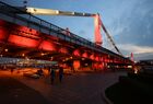 Крымский мост, подсвеченный в честь 50-летия Специальной Олимпиады - движения поддержки лиц с ментальными нарушениями. Место: Россия, Москва. Автор: Сергей Мамонтов. Крымский мост подсветили в честь 50-летия Специальной Олимпиады