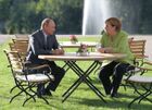 18 августа 2018. Президент РФ Владимир Путин и федеральный канцлер ФРГ Ангела Меркель во время встречи в резиденции правительства ФРГ Мезеберг. Место: Германия. Автор: Алексей Дружинин/РИА Новости. Рабочий визит президента РФ В. Путина в Германию
