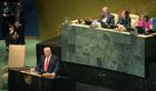 Президент США Дональд Трамп выступает на Генеральной Ассамблее Организации Объединенных Наций в Нью-Йорке. Место: США, Нью-Йорк. Автор: Роман Махмутов. Заседание Генассамблеи ООН