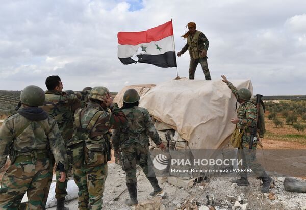 Передовые позиции сирийской армии в районе Алеппо