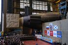 Спуск на воду атомного подводного крейсера "Князь Владимир" в Северодвинске