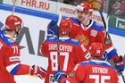 Игроки сборной Россиирадуются заброшенной шайбе в матче второго этапа Еврохоккейтура 2017/18 "Кубок Первого канала" между сборными командами России и Швеции. Место: Россия, Москва. Автор: Алексей Куденко/РИА Новости. Хоккей. Кубок Первого канала. Матч Россия - Швеция