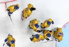 Игроки сборной Швеции в матче второго этапа Еврохоккейтура 2017/18 "Кубок Первого канала" между сборными командами России и Швеции. Место: Россия, Москва. Автор: Евгений Биятов/РИА Новости. Хоккей. Кубок Первого канала. Матч Россия - Швеция