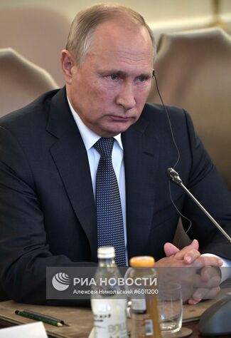 16 сентября 2019. Президент РФ Владимир Путин во время российско-турецких переговоров в расширенном составе. Место: Турция, Анкара. Автор: Алексей Никольский/РИА Новости. Рабочий визит президента РФ В. Путина в Турцию