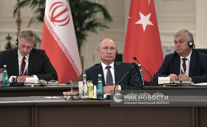 16 сентября 2019. Президент РФ Владимир Путин на V встрече глав государств - гарантов Астанинского процесса содействия сирийскому урегулированию. Место: Турция, Анкара. Автор: Алексей Никольский/РИА Новости. Рабочий визит президента РФ В. Путина в Турцию