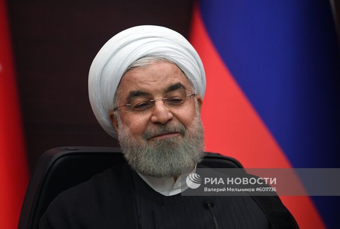 16 сентября 2019. Президент Ирана Хасан Рухани на пресс-конференции по итогам V встречи глав государств - гарантов Астанинского процесса содействия сирийскому урегулированию. Место: Турция, Анкара. Автор: Валерий Мельников/РИА Новости. Рабочий визит президента РФ В. Путина в Турцию