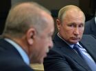 22 октября 2019. Президент РФ Владимир Путин и президент Турции Реджеп Тайип Эрдоган во время встречи. Место: Россия, Краснодарский край, Сочи. Автор: Алексей Дружинин. Президент РФ В. Путин встретился с президентом Турции Р. Т. Эрдоганом