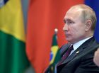 14 ноября 2019. Президент РФ Владимир Путин во время встречи лидеров стран БРИКС с членами Делового совета БРИКС и руководством Нового банка развитияю во дворце "Итамарати". Место: Бразилия, Бразилиа. Автор: Алексей Дружинин. Президент РФ В. Путин на саммите БРИКС в Бразилии