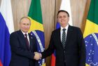 14 ноября 2019. Президент РФ Владимир Путин и президент Бразилии Жаир Болсонару (справа) во время встречи в президентском дворце "Планалто". Место: Бразилия, Бразилиа. Автор: Михаил Метцель/РИА Новости. Президент РФ В. Путин на саммите БРИКС в Бразилии