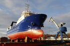 Торжественный спуск на воду малого рыболовного траулера "Вымпел" в Рыбинске. Разработчик концепт-проекта и генеральный подрядчик ССЗ "Вымпел", проектант КБ "Си Тех" (Нижний Новгород), завод-строитель "Верфь братьев Нобель". Место: Россия, Рыбинск. Автор: Олег Смыслов/РИА Новости. Спуск на воду малого рыболовного траулера в Рыбинске