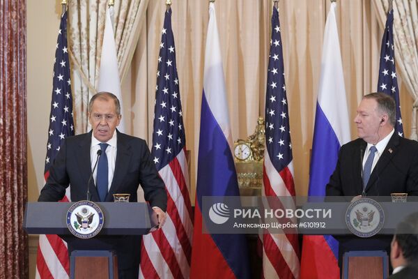 Встреча главы МИД РФ С. Лаврова и госсекретаря США М. Помпео