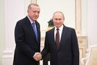5 марта 2020. Президент РФ Владимир Путин и президент Турции Реджеп Тайип Эрдоган (слева) во время встречи. Место: Россия, Москва. Автор: Сергей Гунеев/РИА Новости. Президент РФ В. Путин встретился с президентом Турции Р. Эрдоганом