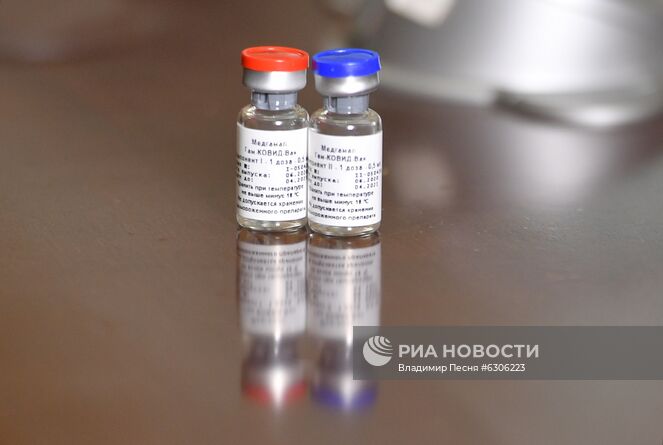 Первая в мире зарегистрированная вакцина от коронавируса COVID-19 "Спутник V", разработанная Национальным центром эпидемиологии и микробиологии имени Н. Гамалеи. Место: Россия, Москва. Автор: Владимир Песня/РИА Новости. Брифинг, посвященный первой в мире зарегистрированной вакцине от COVID-19