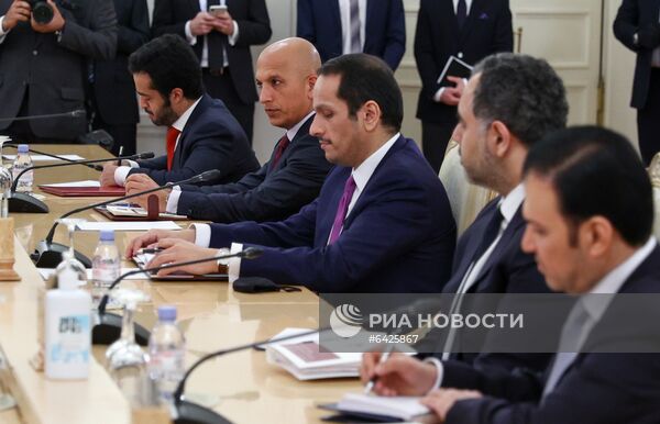 Встреча глав МИД РФ и Катара С. Лаврова и М. Аль-Тани