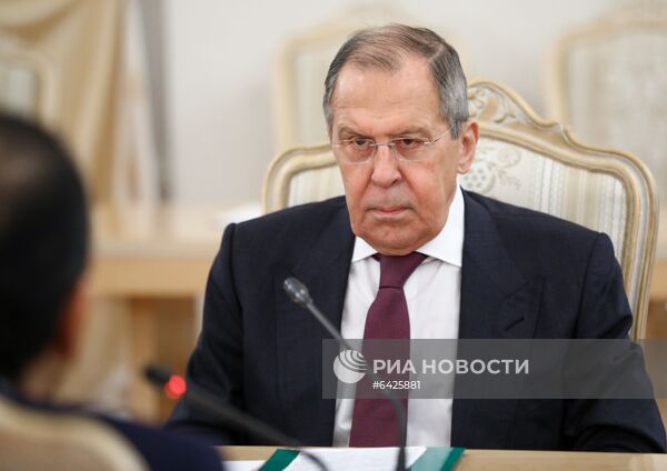 Встреча глав МИД РФ и Катара С. Лаврова и М. Аль-Тани