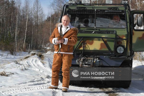 Отдых президента РФ В. Путина в Сибири