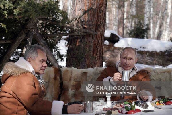 Отдых президента РФ В. Путина в Сибири