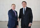 14 ноября 2019. Президент РФ Владимир Путин и президент Бразилии Жаир Болсонару (справа) перед заседанием саммита лидеров стран БРИКС во дворце "Итамарати". Место: Бразилия, Бразилиа. Автор: Рамиль Ситдиков. Президент РФ В. Путин на саммите БРИКС в Бразилии