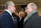 15 января 2020. Глава Республики Крым, председатель Совета министров РК Сергей Аксёнов (слева) и председатель Союза кинематографистов России Никита Михалков перед началом ежегодного послания президента РФ Владимира Путина Федеральному Собранию. Место: Россия, Москва. Автор: Илья Питалев/РИА Новости. Ежегодное послание президента РФ В. Путина Федеральному Собранию