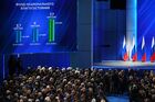 15 января 2020. Демонстрация графика роста Фонда национального состояния в 2018 - 2020 годах во время выступления президента РФ Владимира Путина с ежегодным посланием Федеральному Собранию. Место: Россия, Москва. Автор: Владимир Астапкович/РИА Новости. Ежегодное послание президента РФ В. Путина Федеральному Собранию
