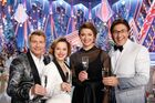 Певец Николай Басков, актриса Наталья Медведева, журналист телеканала "Россия" Мария Ситтель и тележурналист Андрей Малахов (слева направо) во время съемок программы "Новогодний голубой огонек" на телеканале "Россия 1". Запись новогодних программ телеканала "Россия" проходила в полном соответствии с необходимыми мерами безопасности, выпущенными "Роспотребнадзором". Изображение является раздаточным материалом, предоставлено третьей стороной. Только редакционное использование. Запрет на архивирование, коммерческое использование, рекламную кампанию. Место: Россия, Москва. Съемки программы "Новогодний голубой огонек" на телеканале "Россия 1"