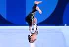 Ким Буй (Германия) выполняет упражнения на бревне в индивидуальном многоборье по спортивной гимнастике среди женщин на XXXII летних Олимпийских играх в Токио. Место: Япония, Токио. Автор: Алексей Филиппов/РИА Новости. Олимпиада-2020. Спортивная гимнастика. Женщины. Индивидуальное многоборье