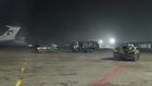 Погрузка военной техники из состава российского контингента миротворческих сил ОДКБ на самолет Ил-76МД военно-транспортной авиации Минобороны России на аэродроме в Казахстане. Стоп-кадр с видео. Место: Казахстан. Вывод миротворческих сил ОДКБ из Казахстана