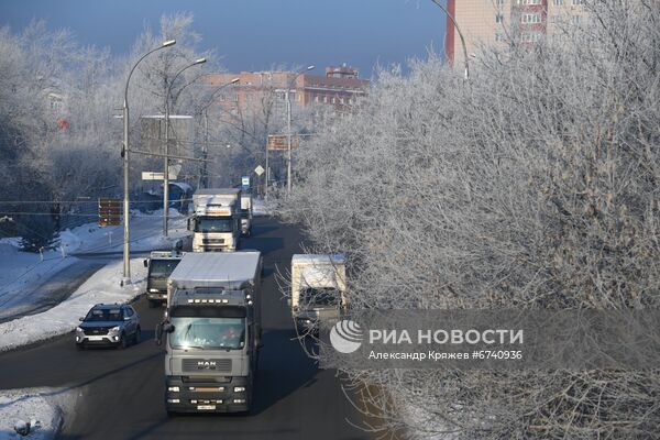 Утренний мороз в Новосибирске