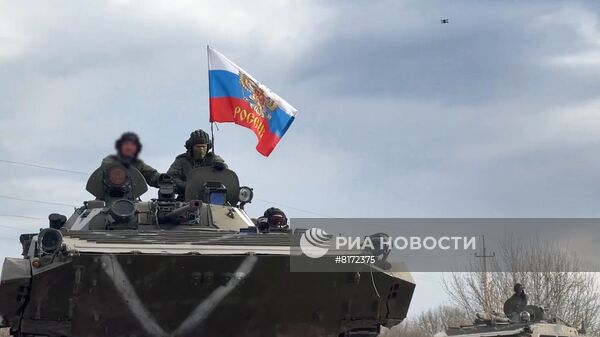 Продвижение колонн российской армии на освобождённых территориях Харьковской области