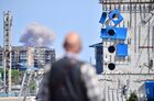 Взрыв на территории металлургического комбината "Азовсталь". Место: Донецкая народная республика, Мариуполь. Автор: Алексей Куденко. азовсталь