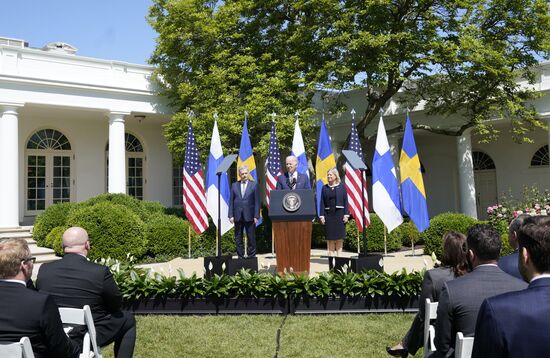 П/к по итогам встречи Д. Байдена с  президентом Финляндии и премьером Швеции