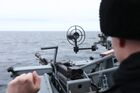 Выход в море БПК "Североморск" для отработки маневров