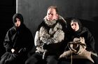 Антонина Писарева, Алексей Гладков и Диана Морозова (слева направо) в ролях Сказителей с пяти рек Русского Севера на пресс-показе спектакля "Пятиречие" в постановке Сергея Тонышева на сцене РАМТ. Спектакль - первое сценическое прочтение фольклорного сборника "Пятиречие" (1931 год) или Сказы Архангельской области. Место: Россия, Москва. Автор: Сергей Пятаков/РИА Новости. Спектакль "Пятиречие" в РАМТ